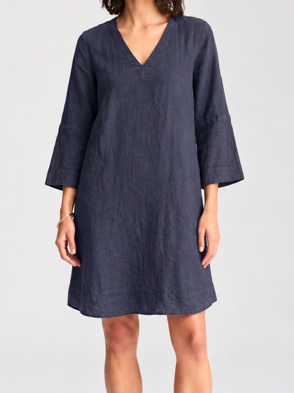 Soft Surroundings 100% Linen Navy Blue Tunic Dress XL